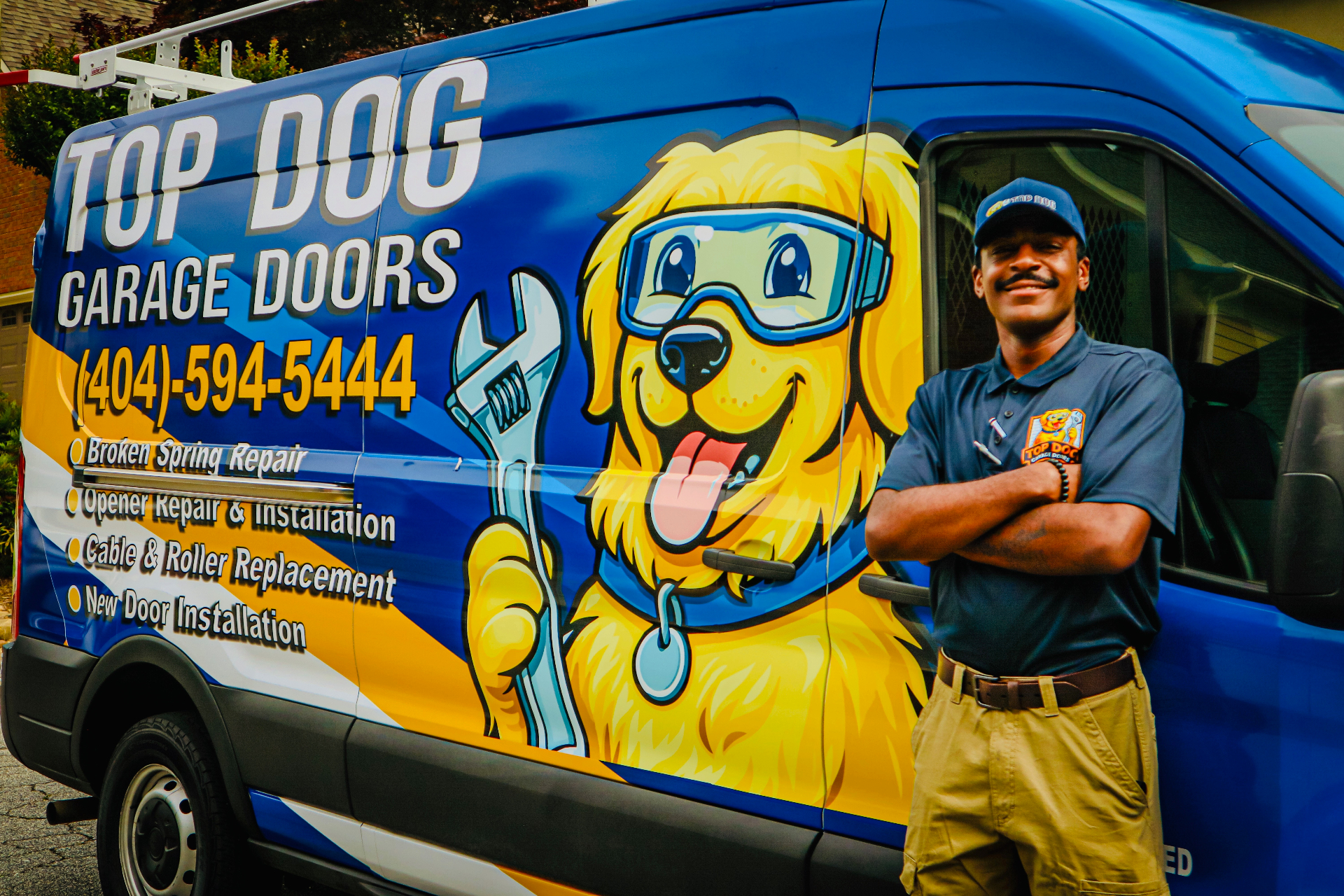 Top Dog Garage Doors certified technician ready for service in Decatur, GA