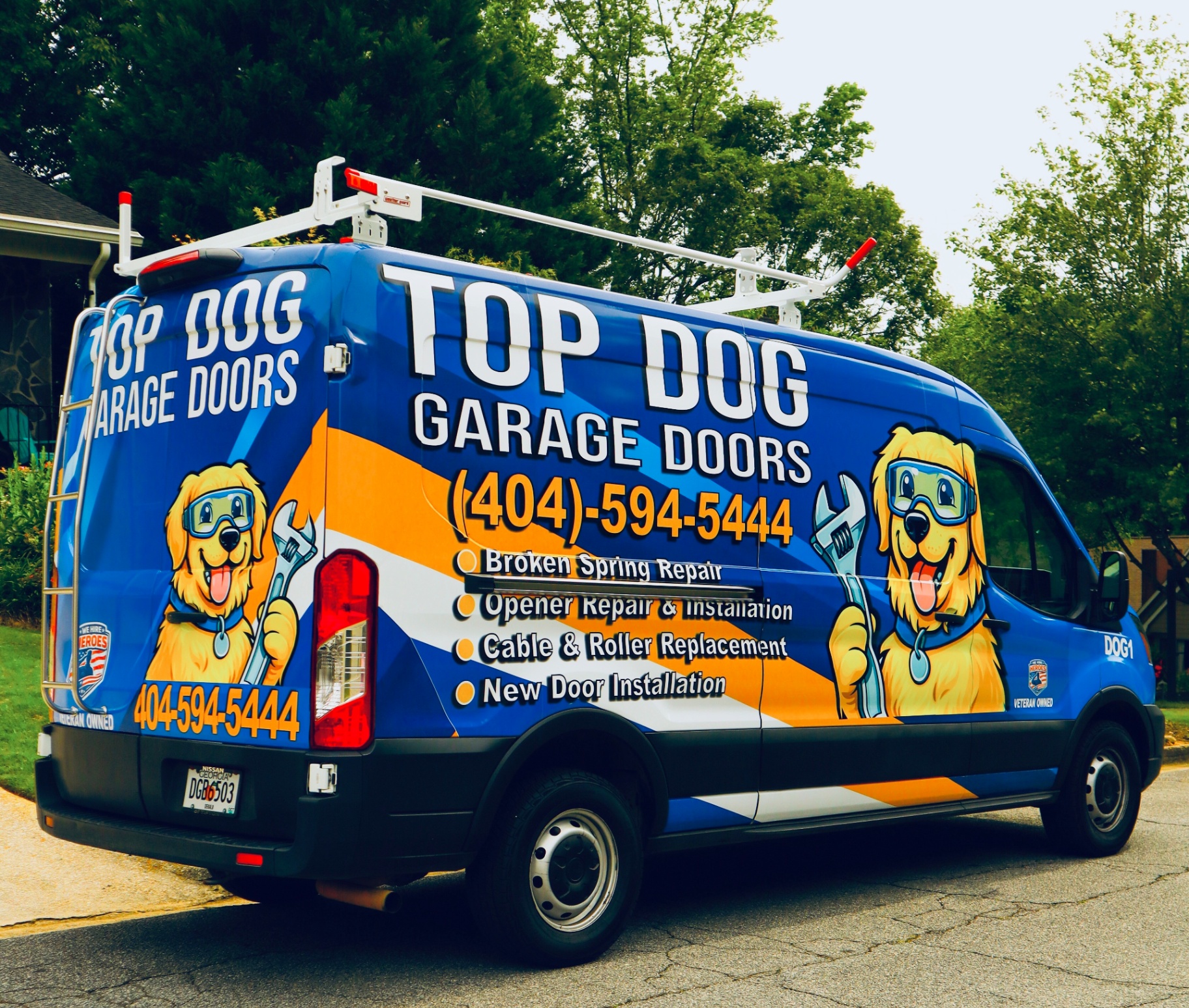 Top Dog Garage Doors full-service van — garage door repair and installation in Decatur, GA